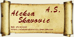Aleksa Škavović vizit kartica